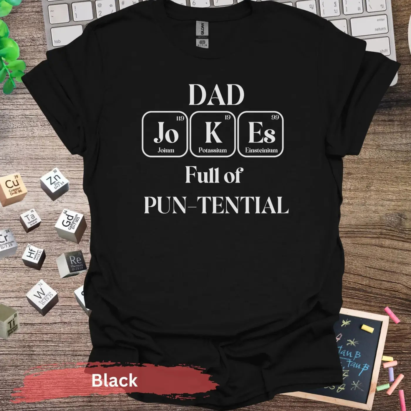 Dad Jokes Full Of Pun-tential T-Shirt - S / Black - Physical Item