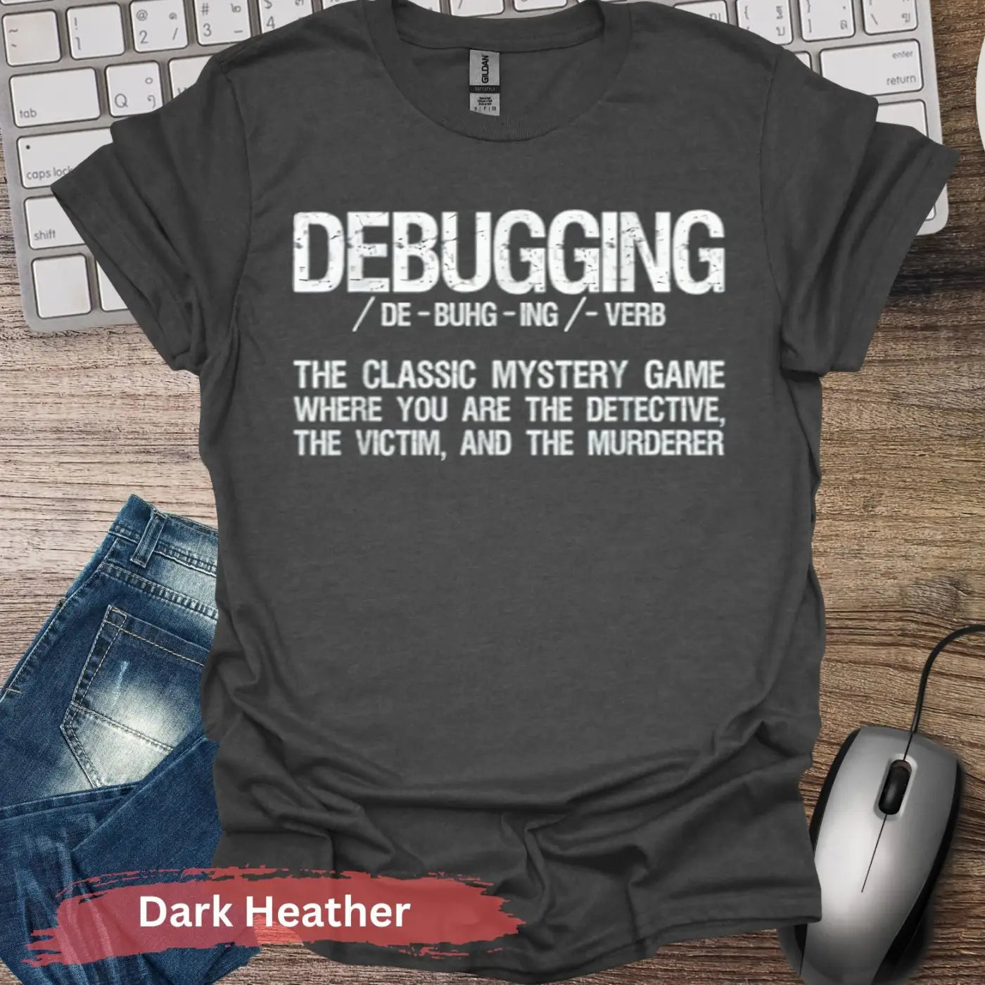 Debugging Dictionary Definition T-Shirt - S / Dark Heather - Physical Item