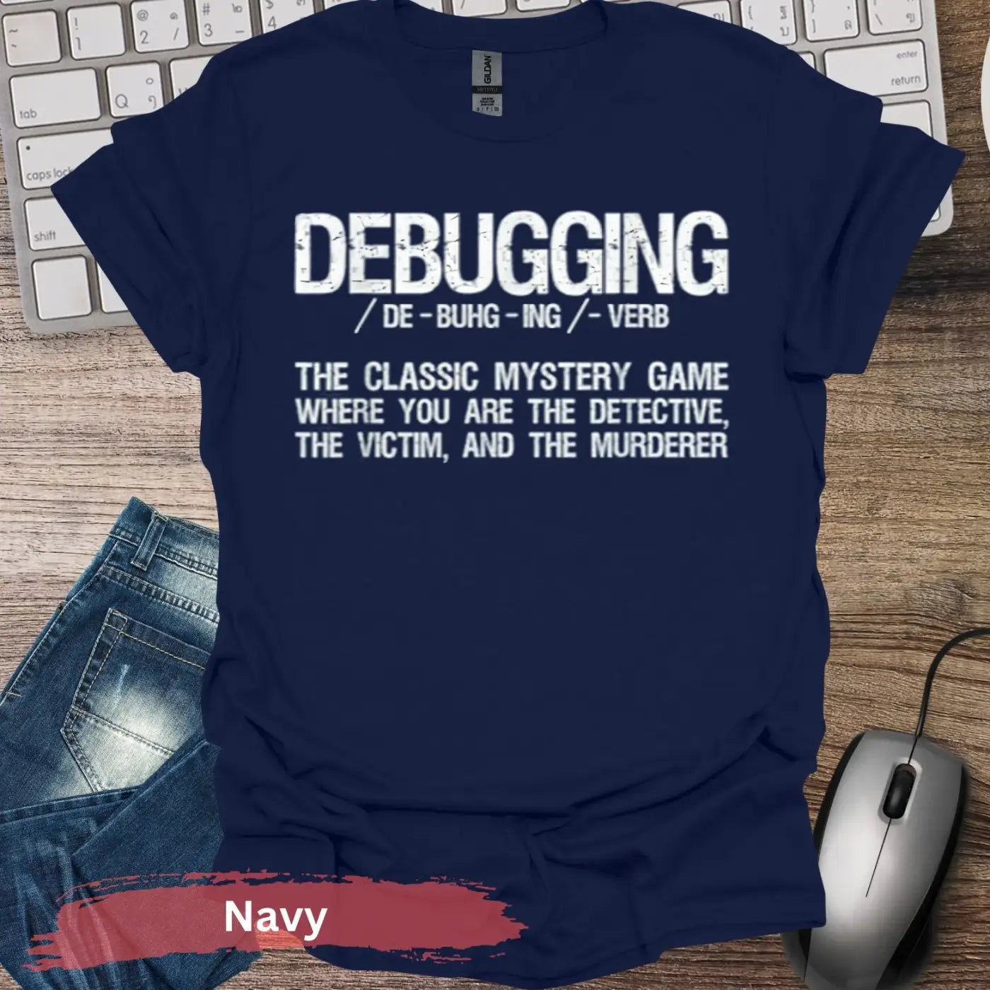 Debugging Dictionary Definition T-Shirt - S / Navy - Physical Item