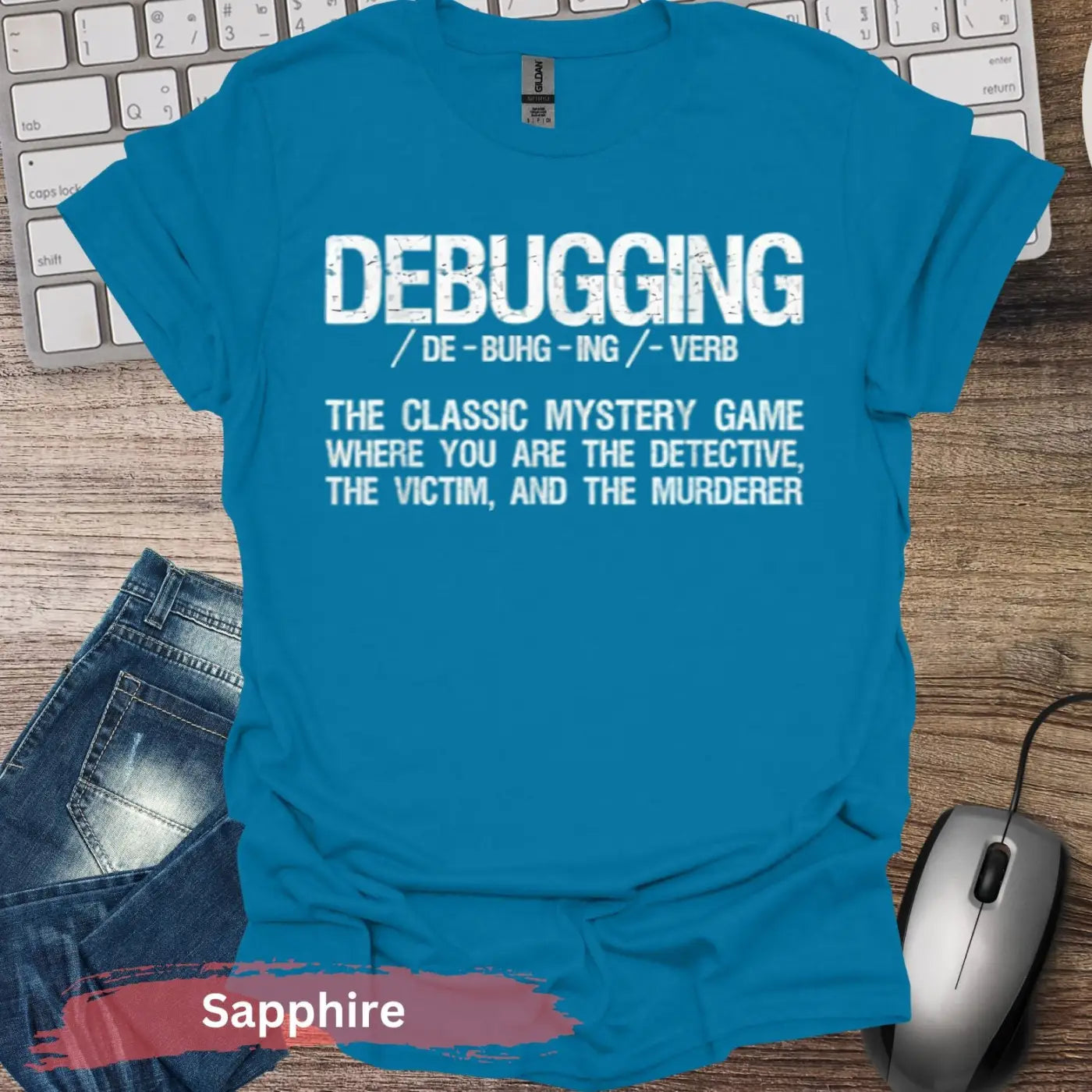 Debugging Dictionary Definition T-Shirt - S / Sapphire - Physical Item