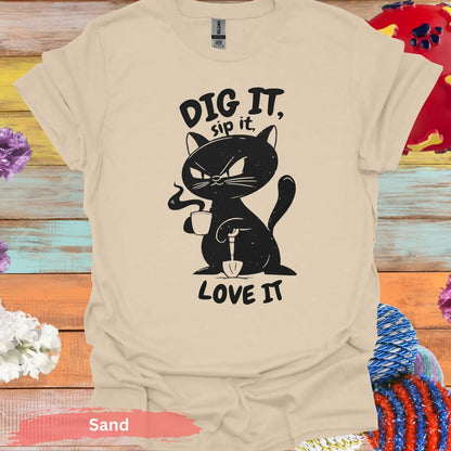 Dig it Sip Love T-shirt - S / Sand - Physical Item