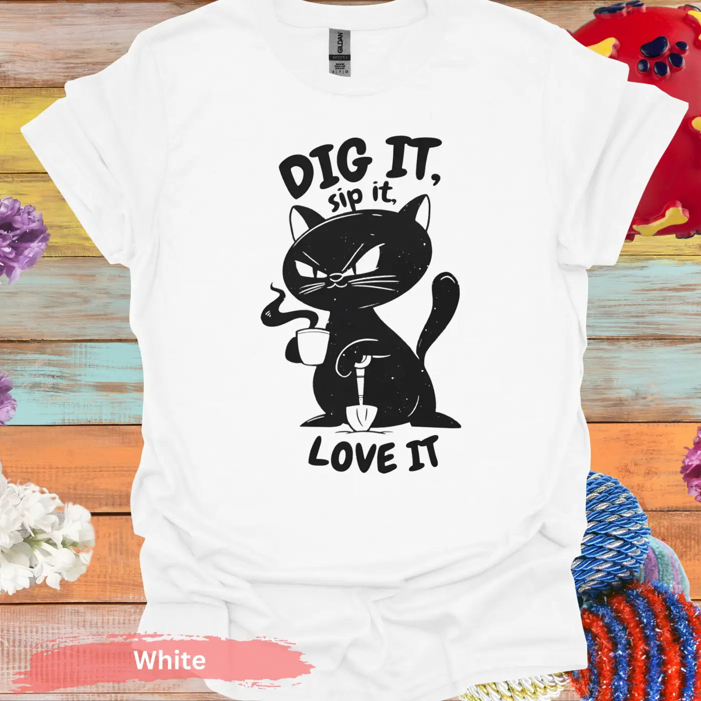 Dig it Sip Love T-shirt - S / White - Physical Item