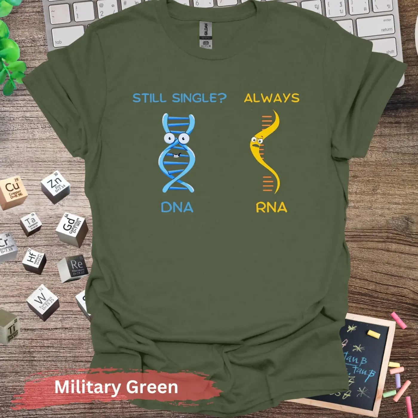 DNA RNA Meme T-shirt - S / Military Green - Physical Item