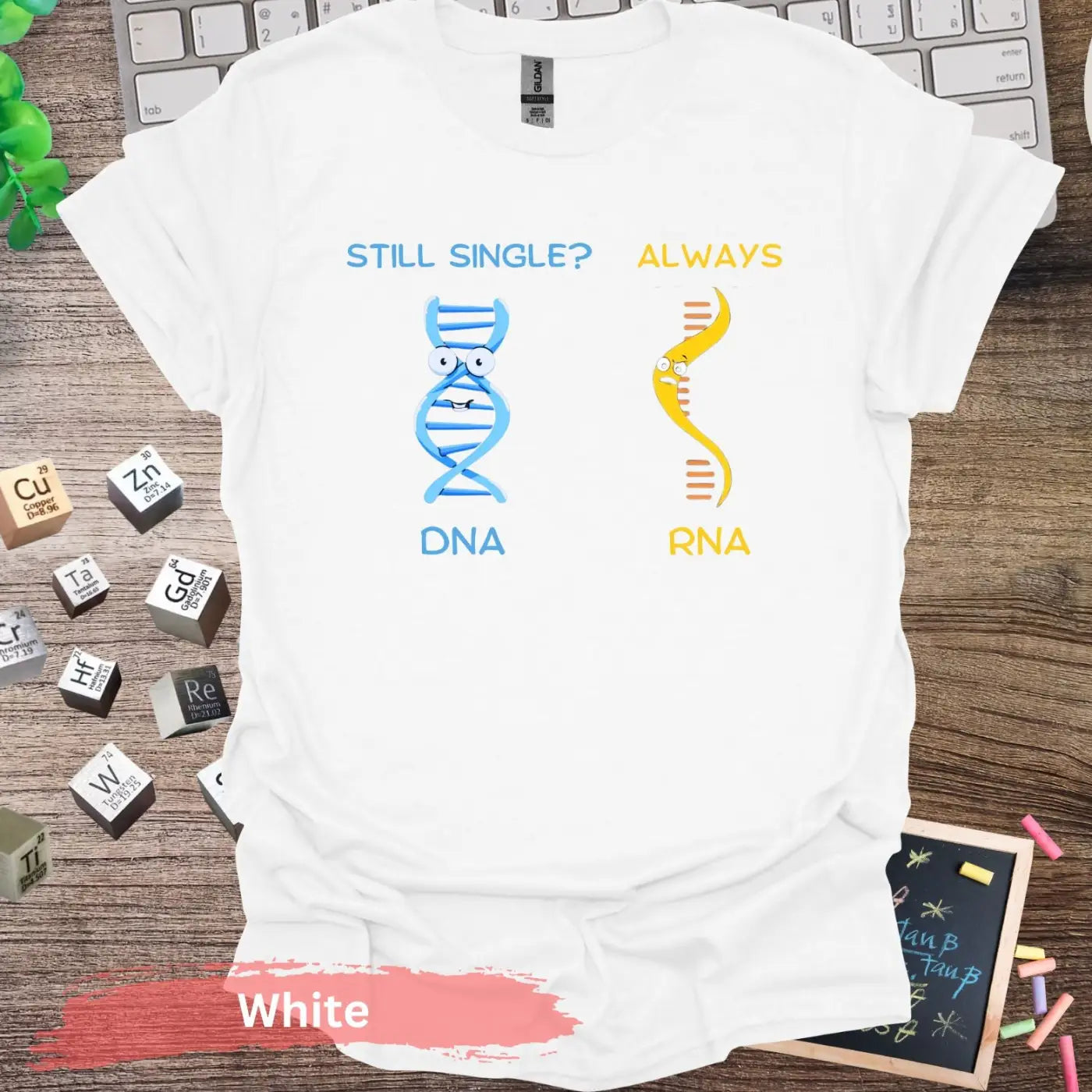 DNA RNA Meme T-shirt - S / White - Physical Item