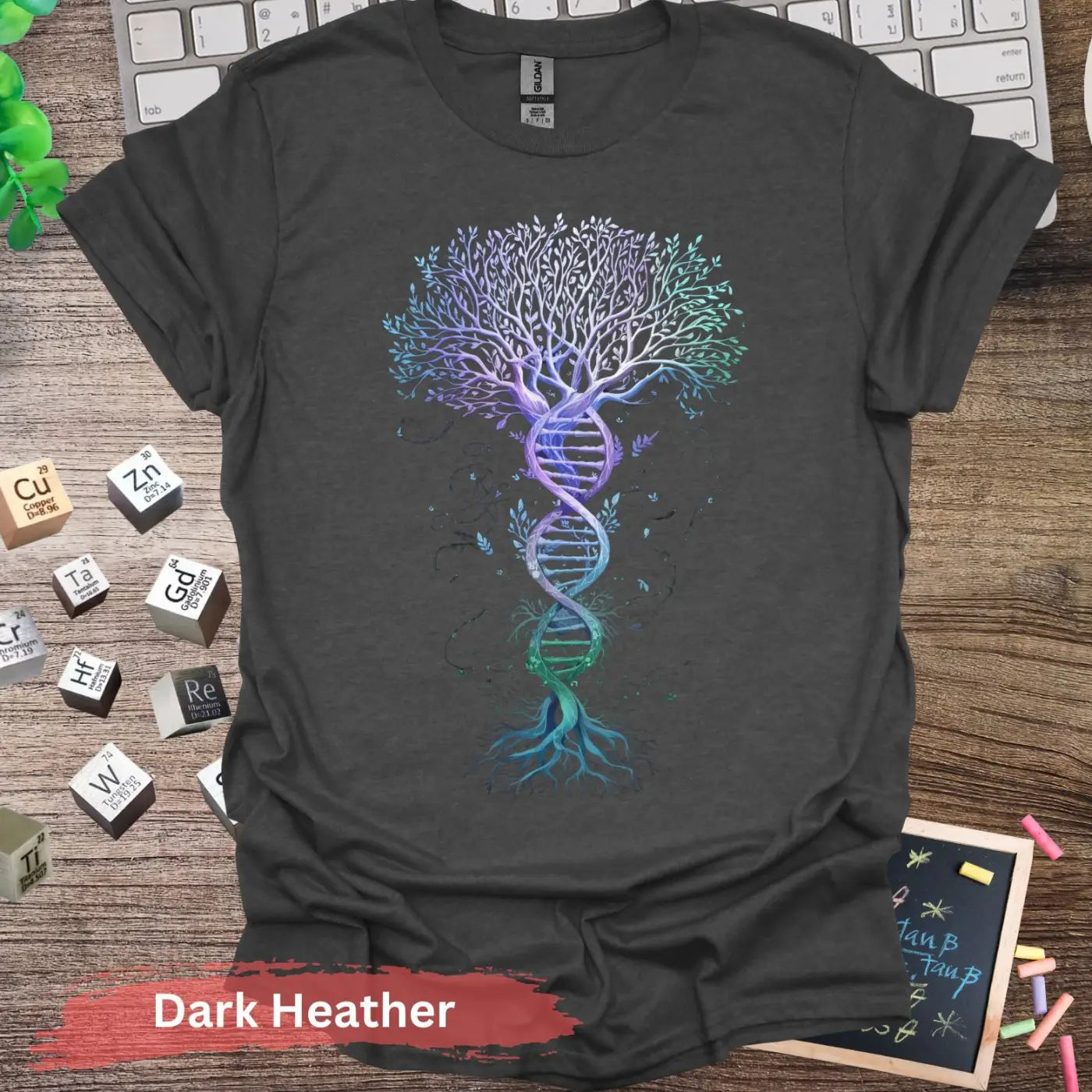 DNA The Roots of Life T-shirt - S / Dark Heather - Physical Item