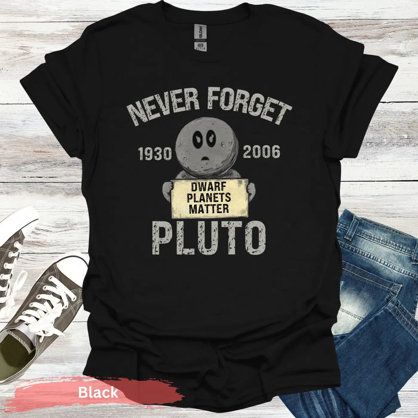 Dwarf Planets Matter T-Shirt - S / Black - Physical Item