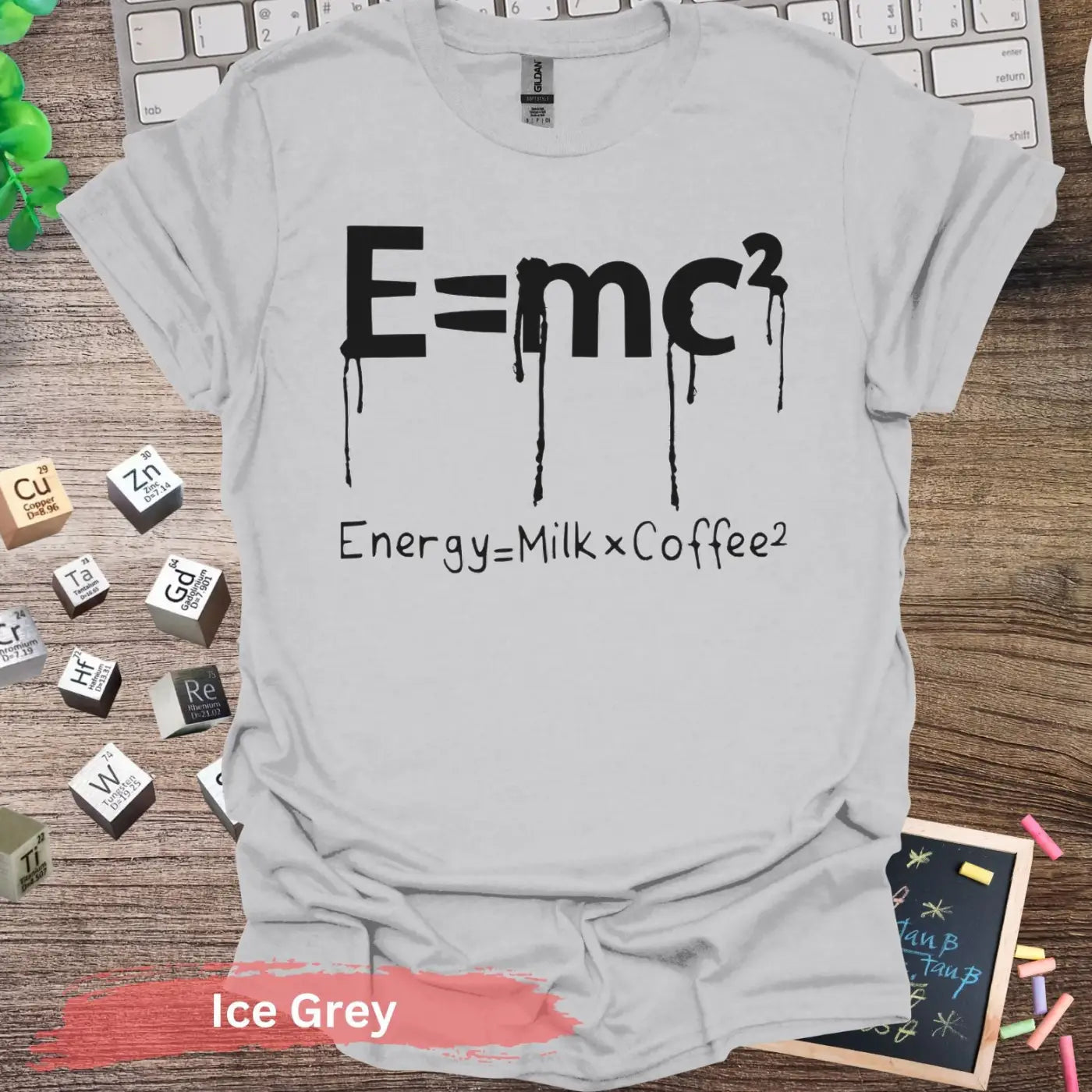 Einstein Equation Redefined T-shirt - Dark Design / S / Ice Grey - Physical Item