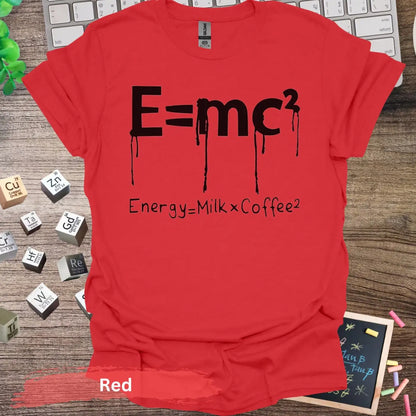 Einstein Equation Redefined T-shirt - Dark Design / S / Red - Physical Item