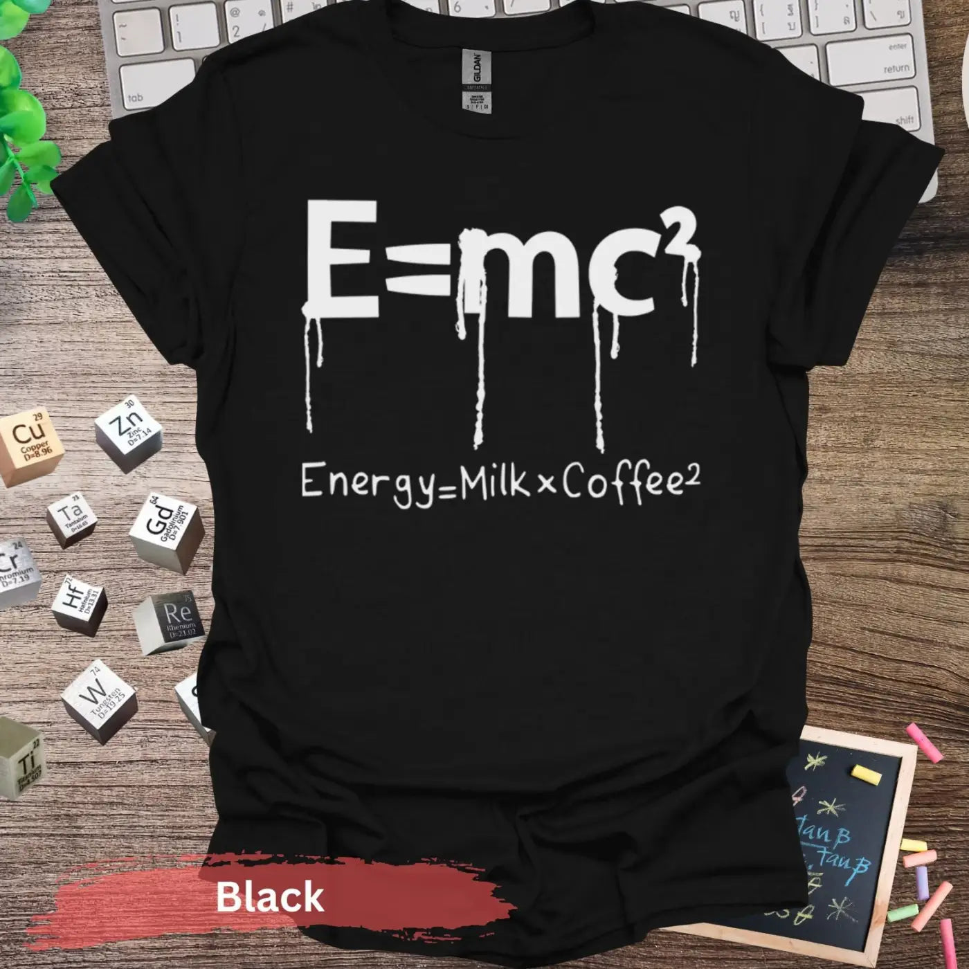 Einstein Equation Redefined T-shirt - Light Design / S / Black - Physical Item