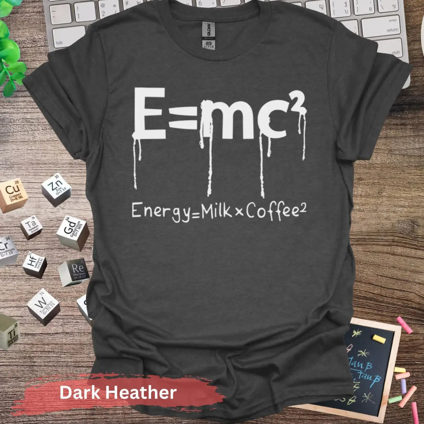 Einstein Equation Redefined T-shirt - Light Design / S / Dark Heather - Physical Item