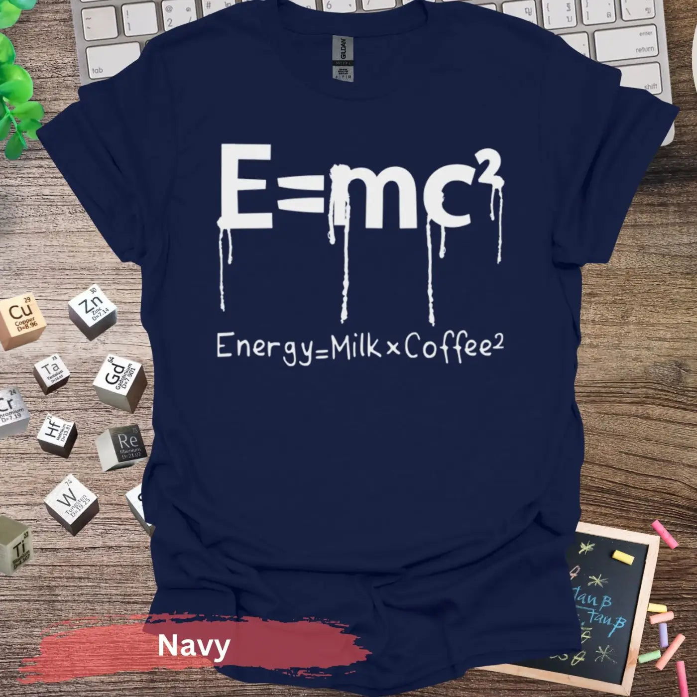 Einstein Equation Redefined T-shirt - Light Design / S / Navy - Physical Item