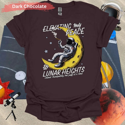 Elevating My Peace Lunar Heights Astronaut T-Shirt - S / Dark Chocolate - Physical Item