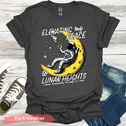 Elevating My Peace to Lunar Heights T-Shirt - S / Dark Heather - Physical Item