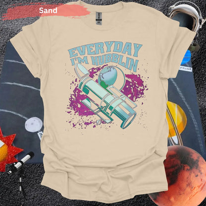 Everyday I’m Hubblin Astronaut T-shirt - S / Sand - Physical Item