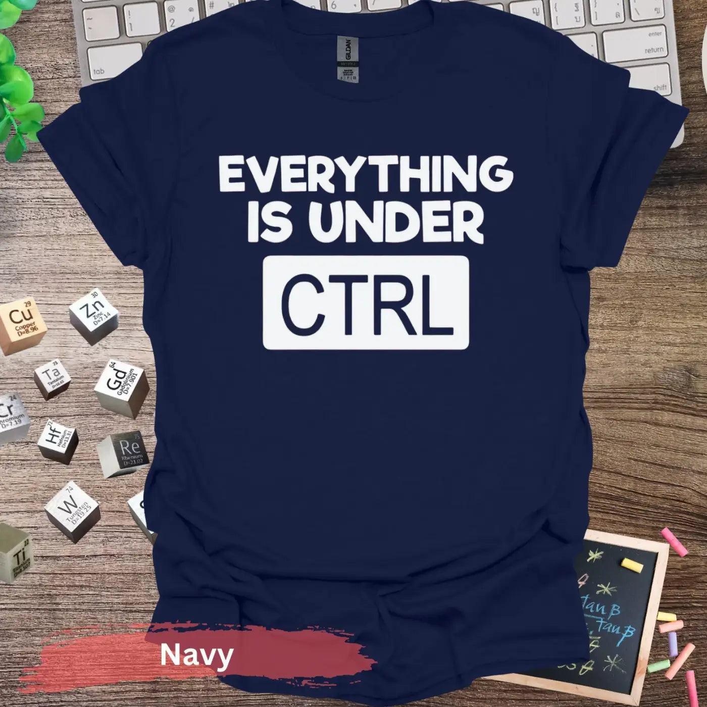 Everything is Under CTRL T-shirt - S / Navy - Physical Item