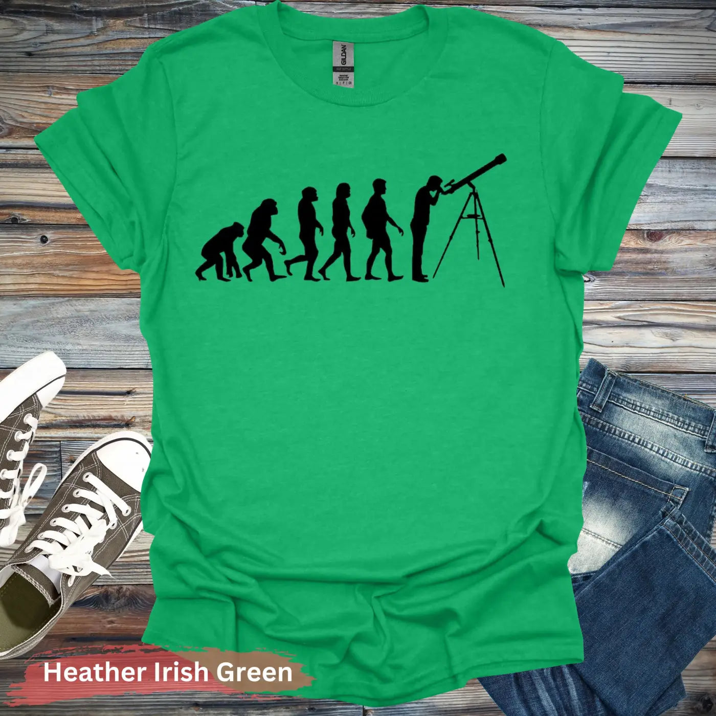 Evolution in Astronomy T-shirt - S / Heather Irish Green - Physical Item