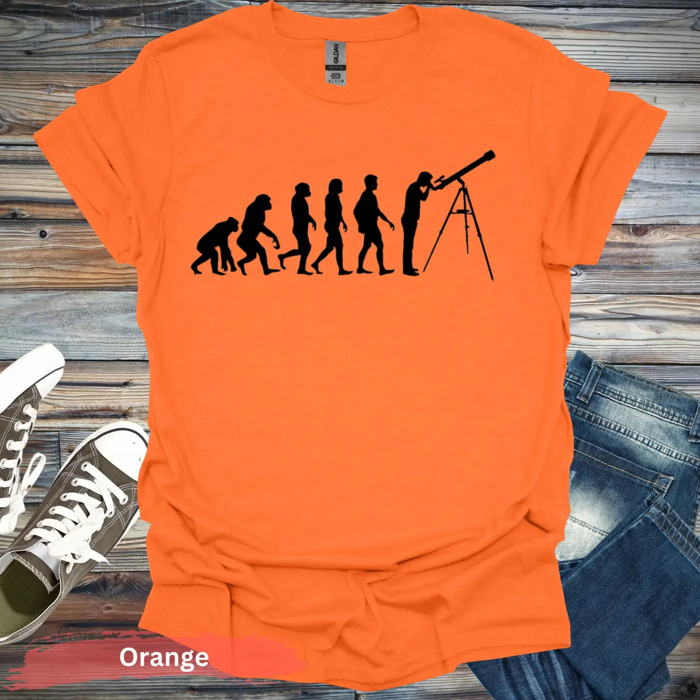 Evolution in Astronomy T-shirt - S / Orange - Physical Item