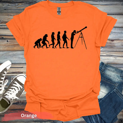 Evolution in Astronomy T-shirt - S / Orange - Physical Item