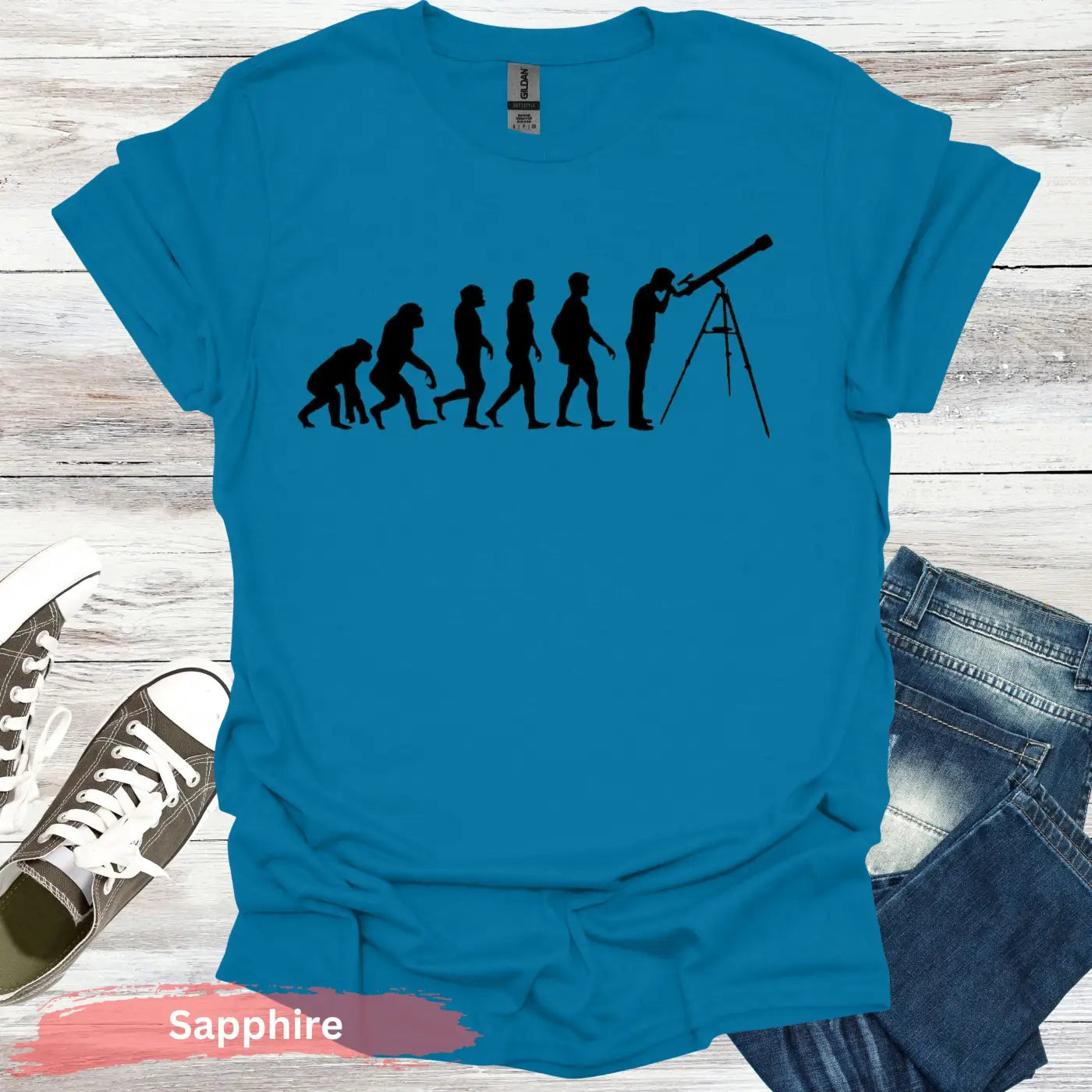 Evolution in Astronomy T-shirt - S / Sapphire - Physical Item