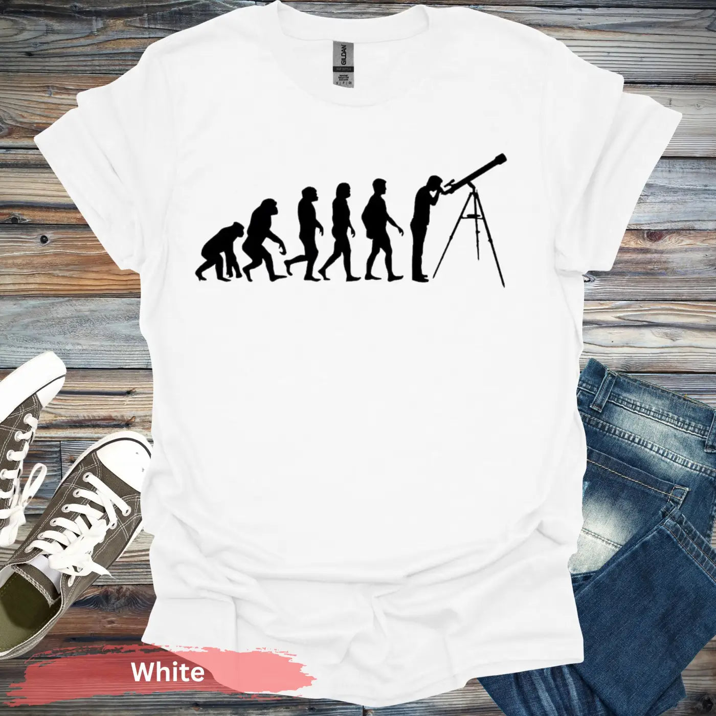 Evolution in Astronomy T-shirt - S / White - Physical Item