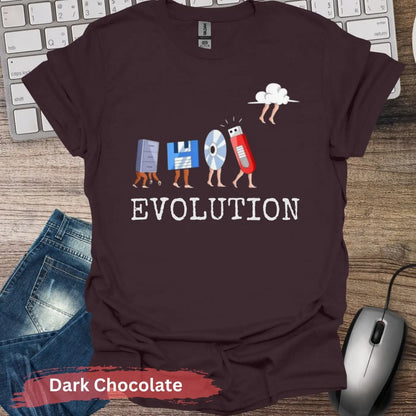 Evolution in IT T-shirt - S / Dark Chocolate - Physical Item