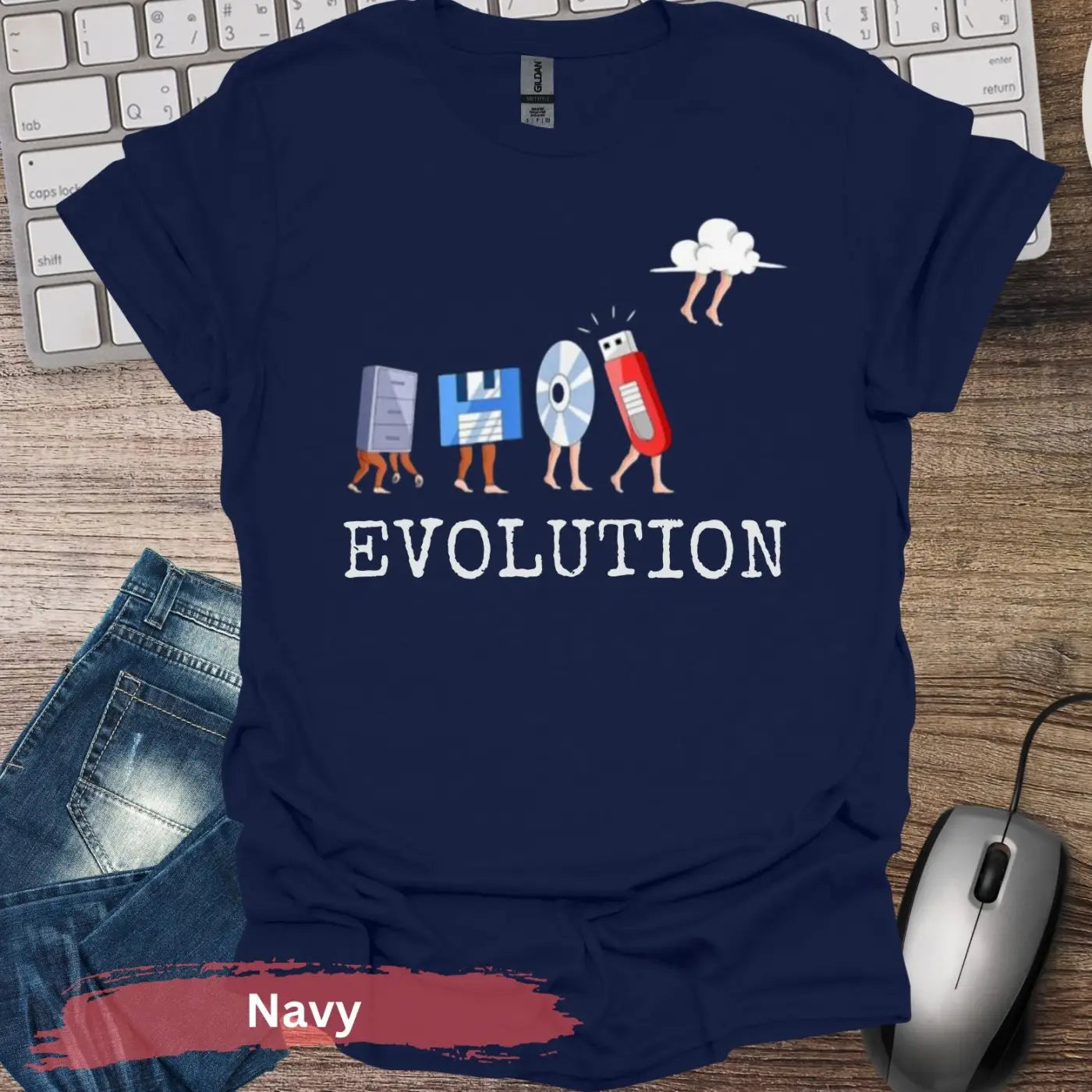 Evolution in IT T-shirt - S / Navy - Physical Item