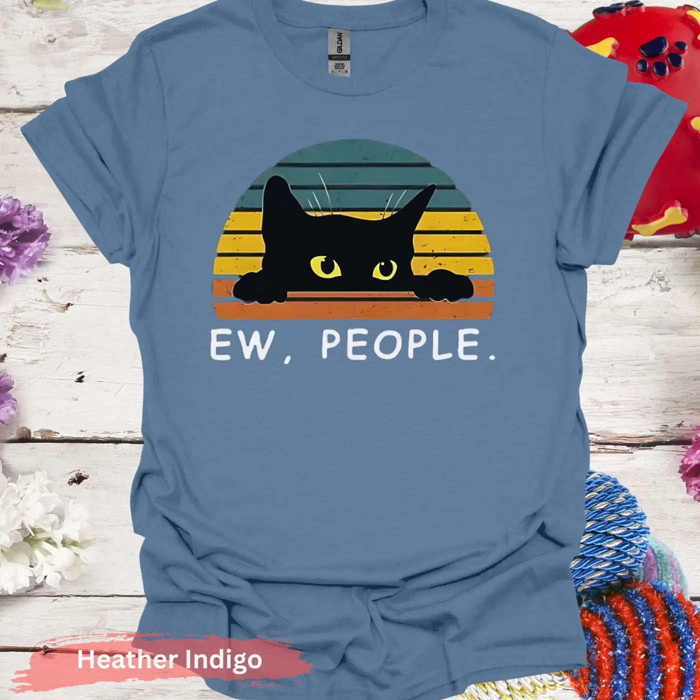 Ew People Graphic T-shirt - S / Heather Indigo - Physical Item