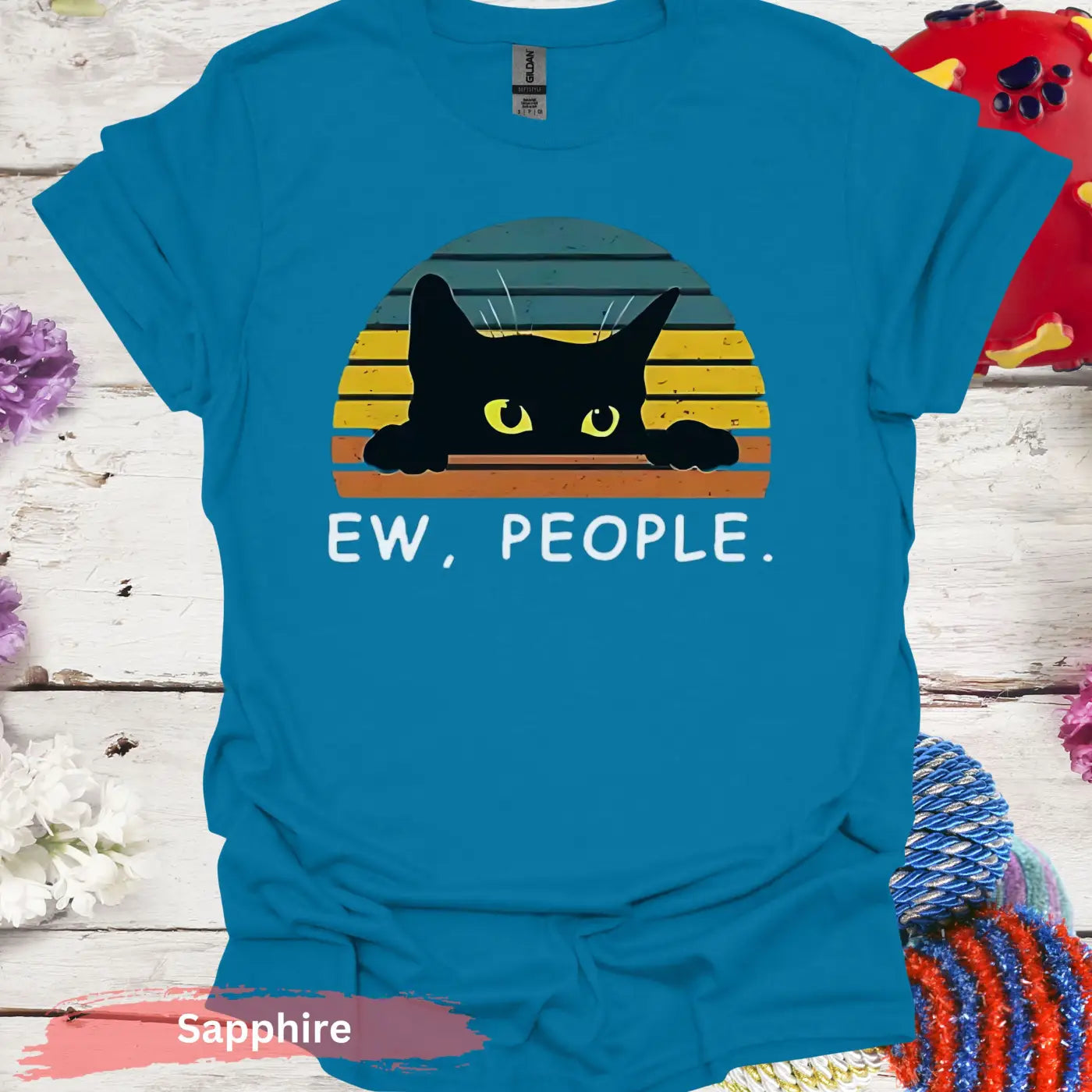 Ew People Graphic T-shirt - S / Sapphire - Physical Item