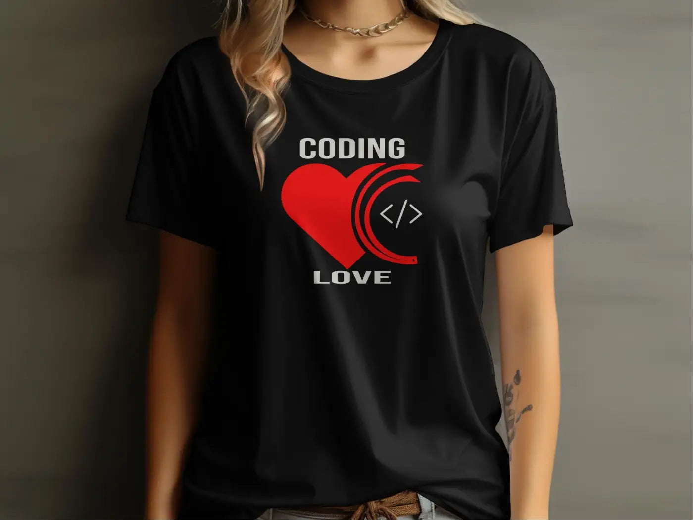 Express Your Passion with Coding Love T-Shirt - Physical Item