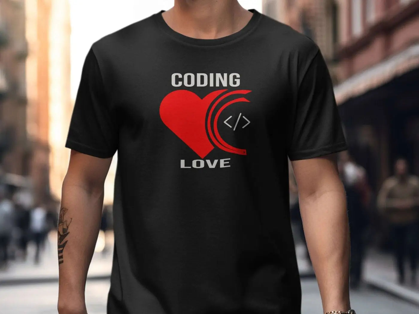 Express Your Passion with Coding Love T-Shirt - Physical Item