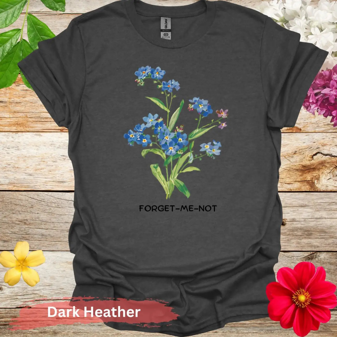 Forget-Me-Not T-shirt - S / Dark Heather - Physical Item