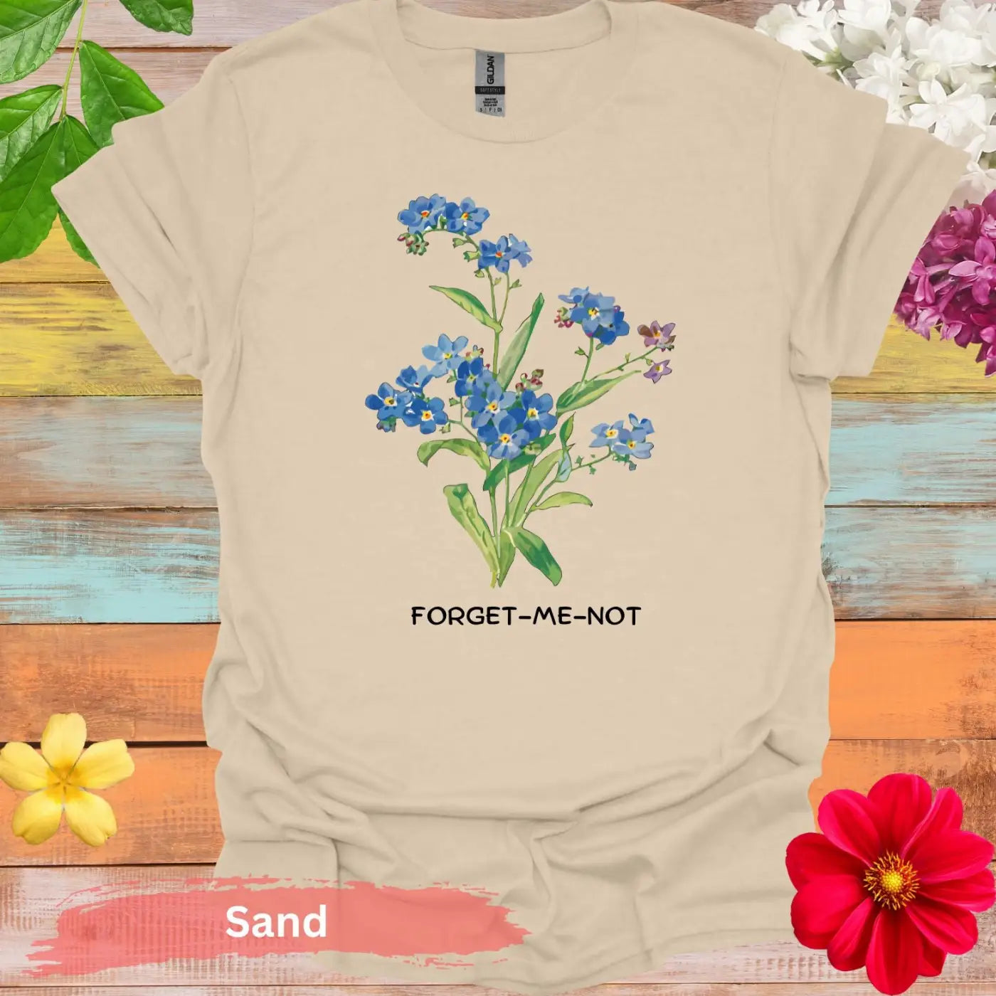 Forget-Me-Not T-shirt - S / Sand - Physical Item