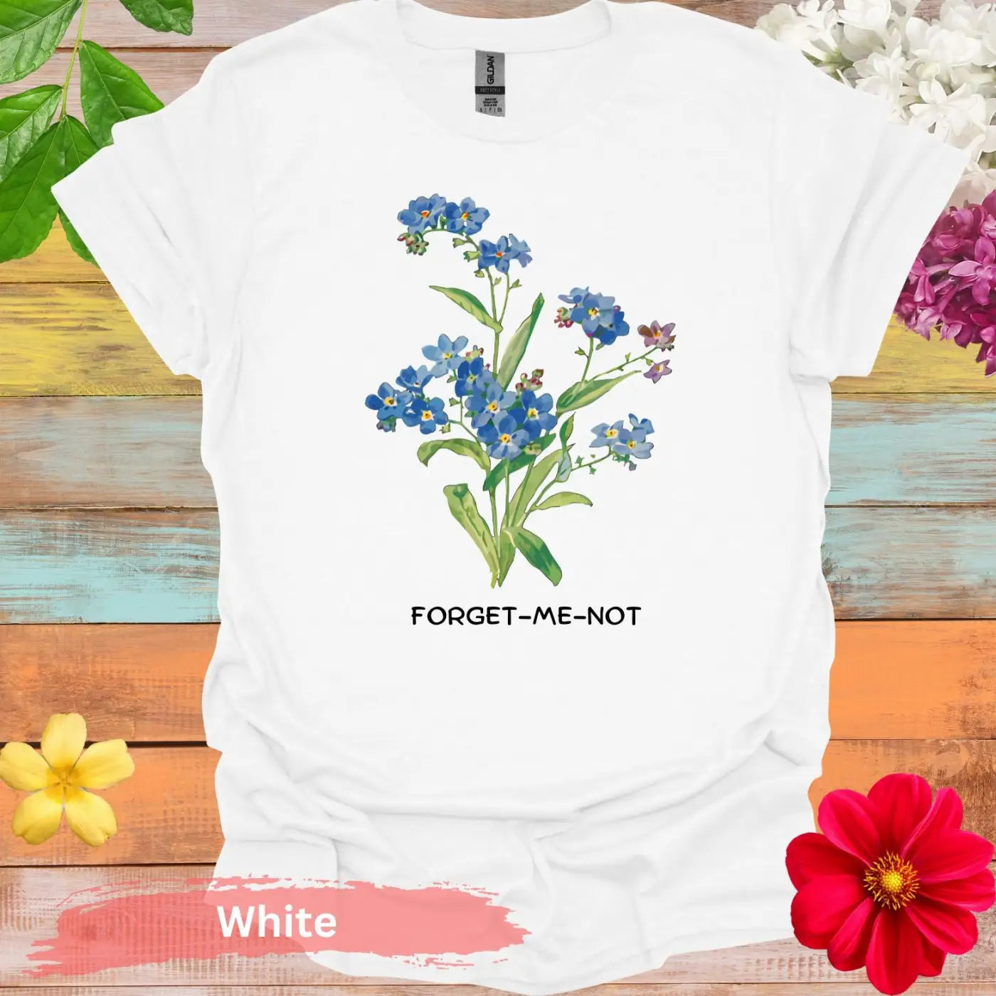 Forget-Me-Not T-shirt - S / White - Physical Item