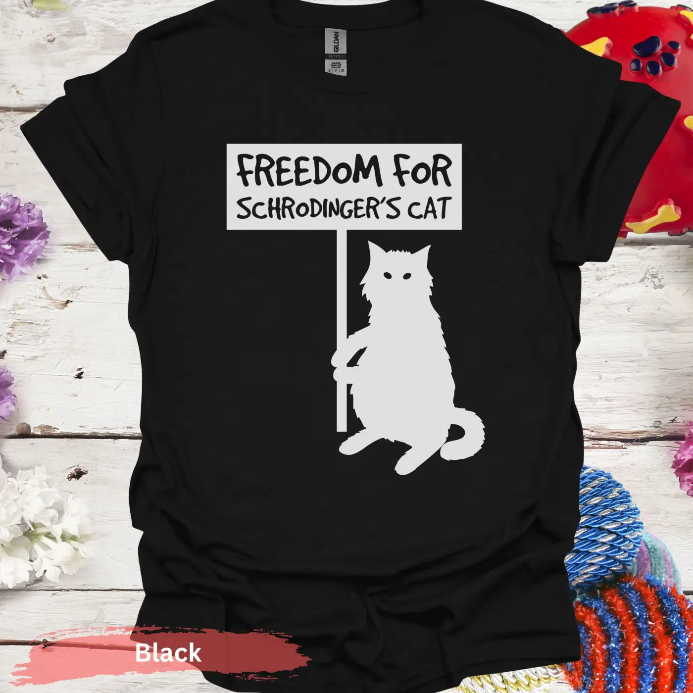 Freedom for Schrödinger’s Cat T-Shirt - S / Black - Physical Item