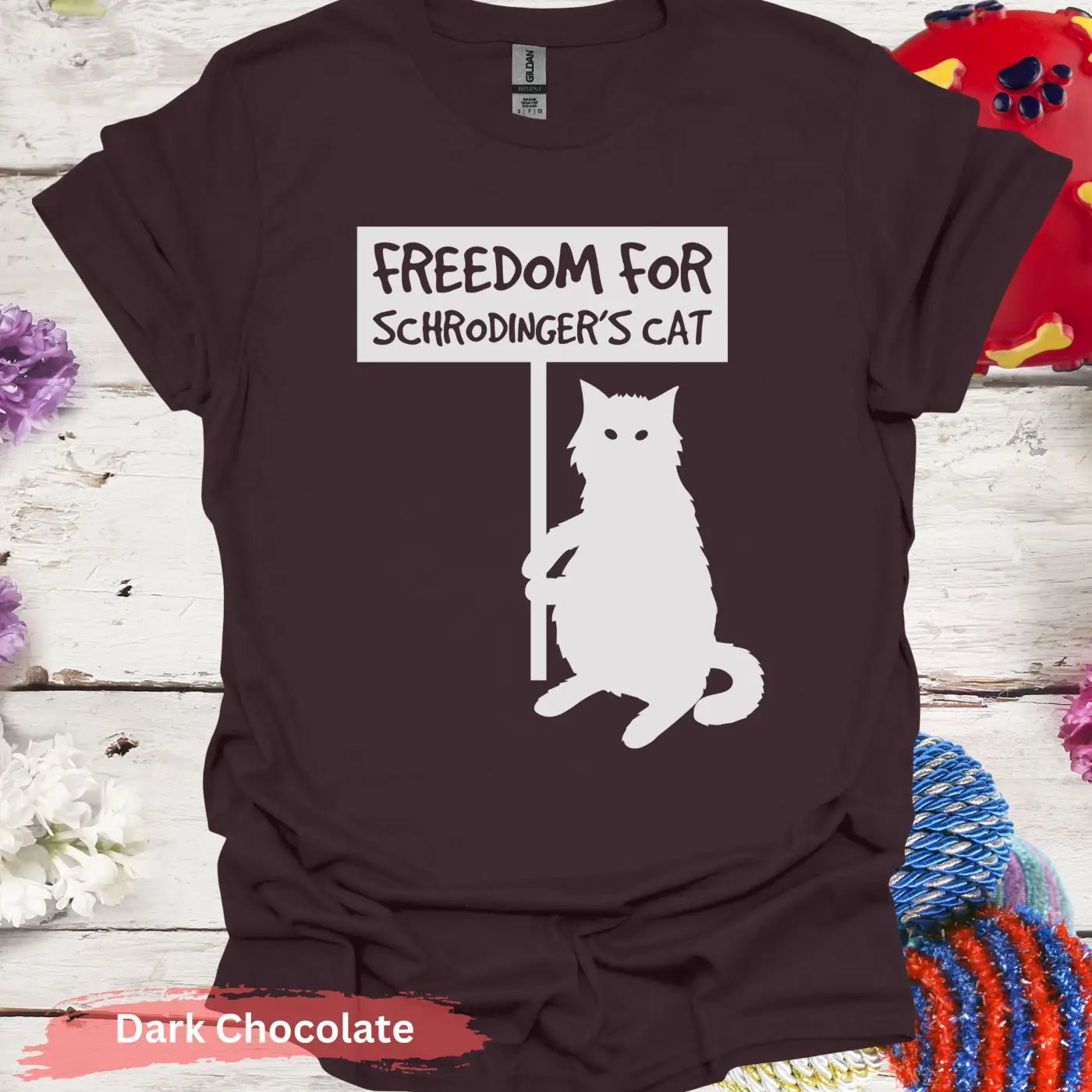 Freedom for Schrödinger’s Cat T-Shirt - S / Dark Chocolate - Physical Item