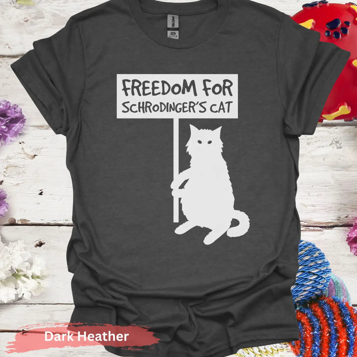 Freedom for Schrödinger’s Cat T-Shirt - S / Dark Heather - Physical Item