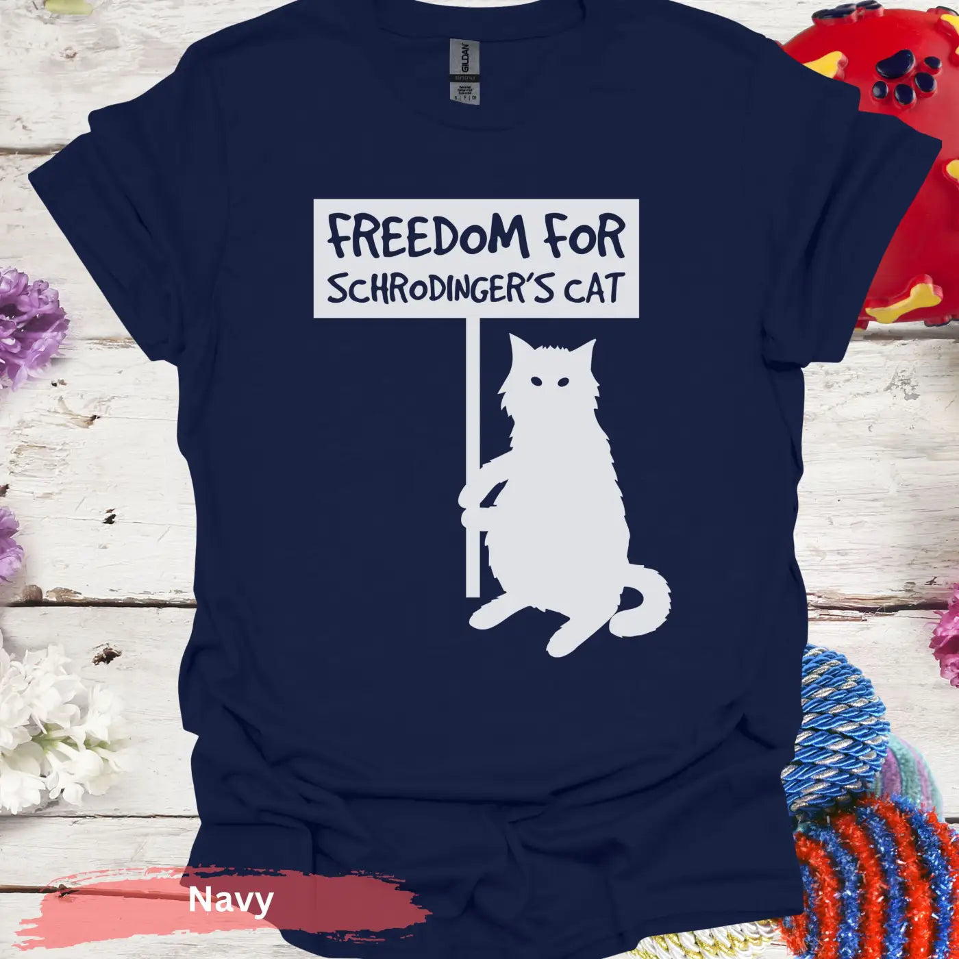 Freedom for Schrödinger’s Cat T-Shirt - S / Navy - Physical Item