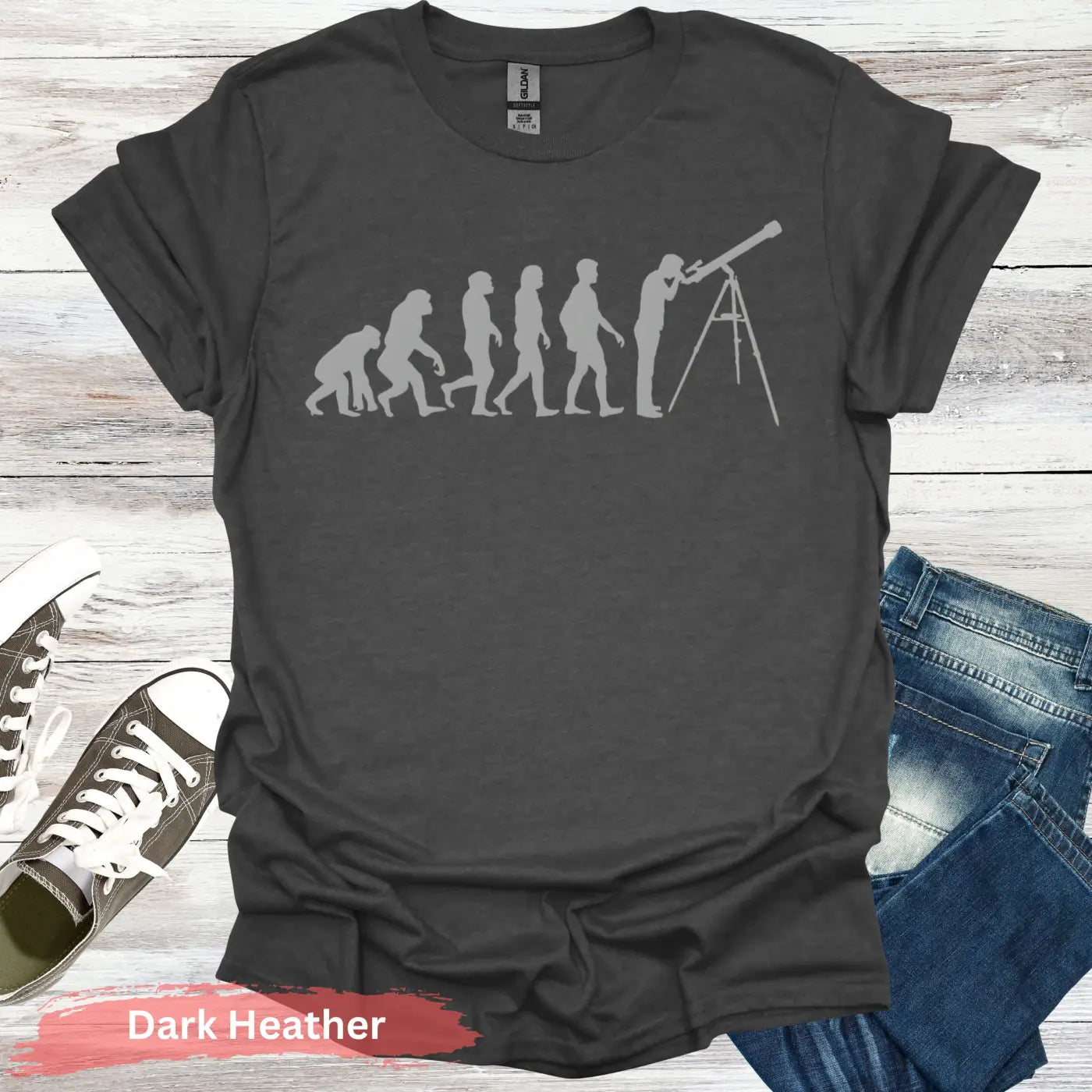 From Ape to Astronomer T-shirt - S / Dark Heather - Physical Item