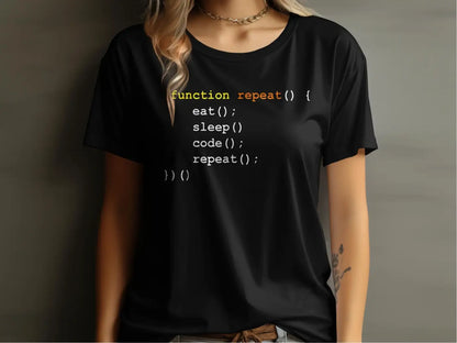 Function Repeat Eat Sleep Code () funny computer science T-Shirt - Physical Item