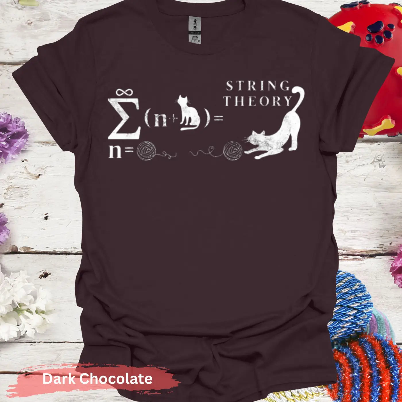 Cat String Theory T-Shirt - S / Dark Chocolate - Physical Item