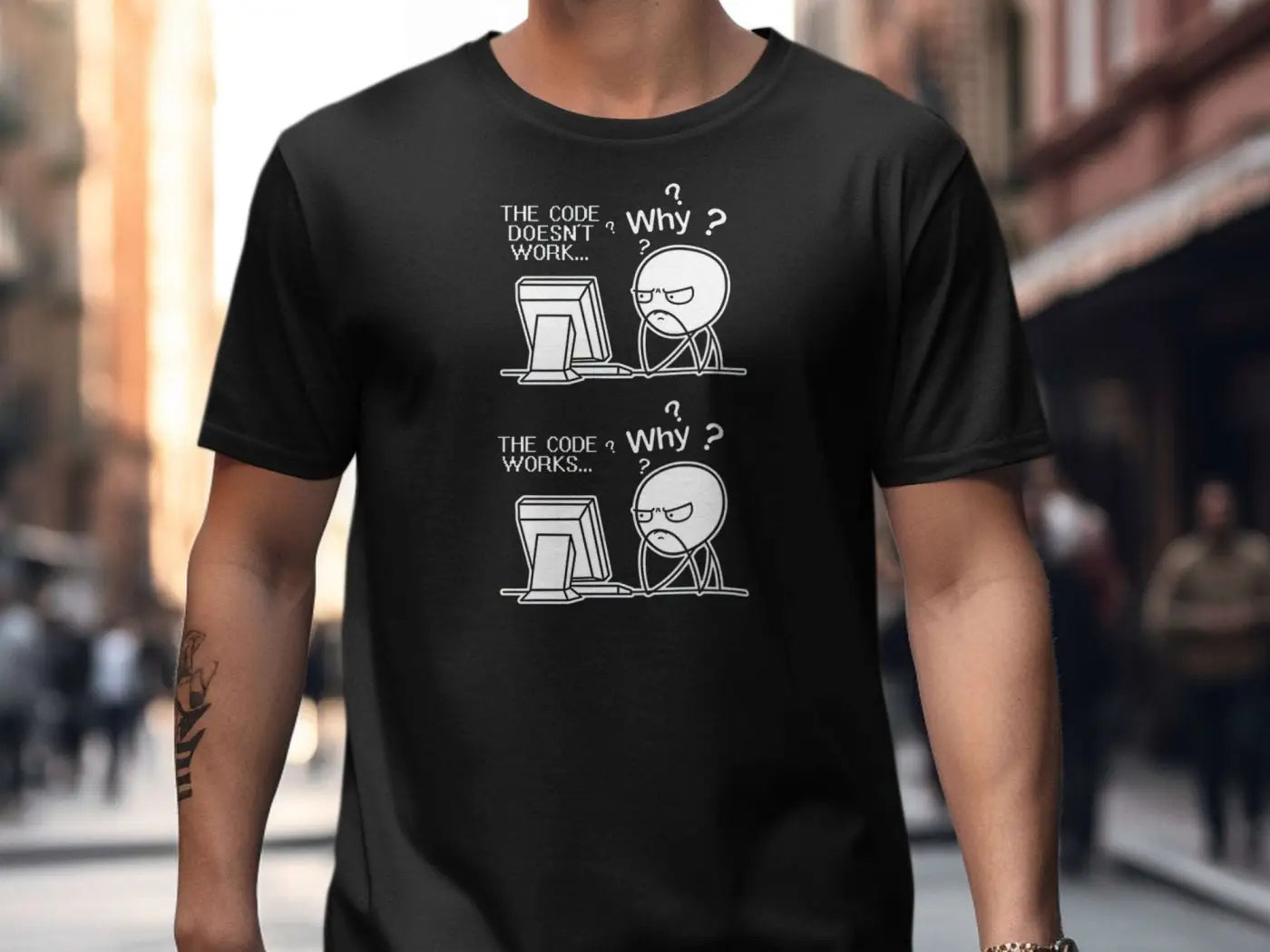 Funny Programmer Coding Comic Meme T-Shirt - Physical Item