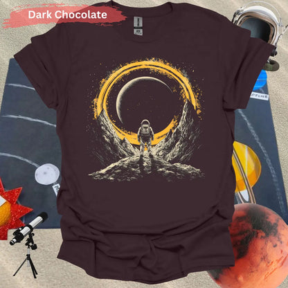 Galactic Eclipse Astronaut in Cosmic Splendor T-shirt - Physical Item