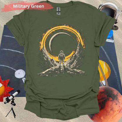 Galactic Eclipse Astronaut in Cosmic Splendor T-shirt - Physical Item