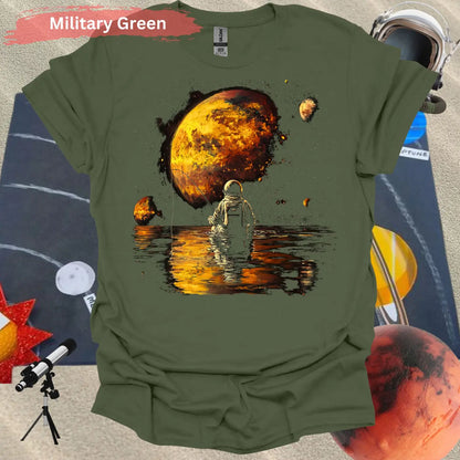 Galactic Fishing Adventure T-Shirt - S / Military Green - Physical Item