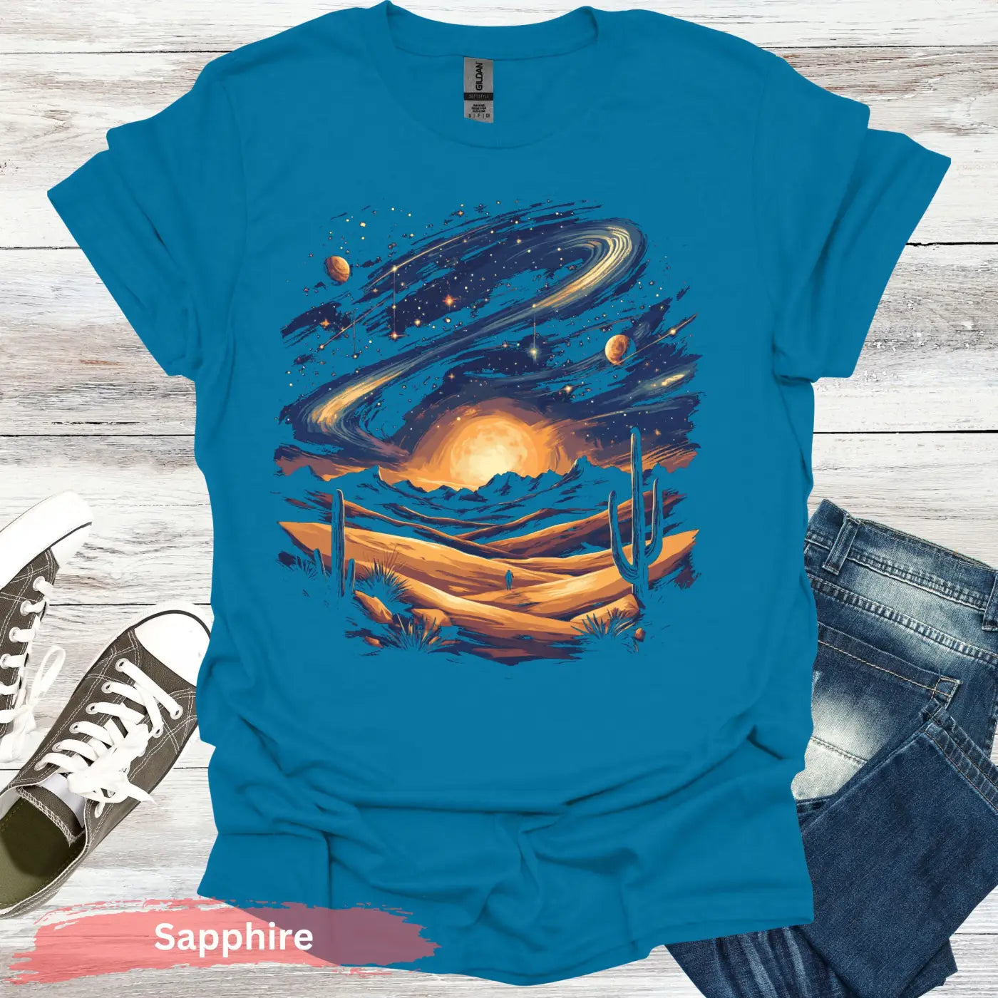 Galaxy Desert Landscape T-Shirt - Physical Item
