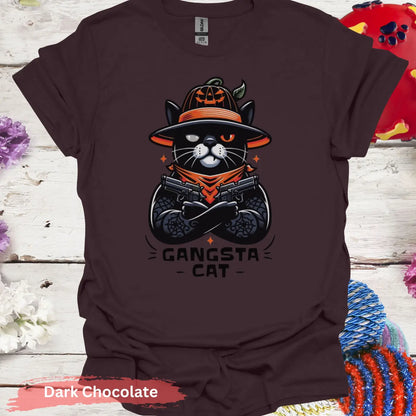 Gangsta Cat T-shirt - S / Dark Chocolate - Physical Item