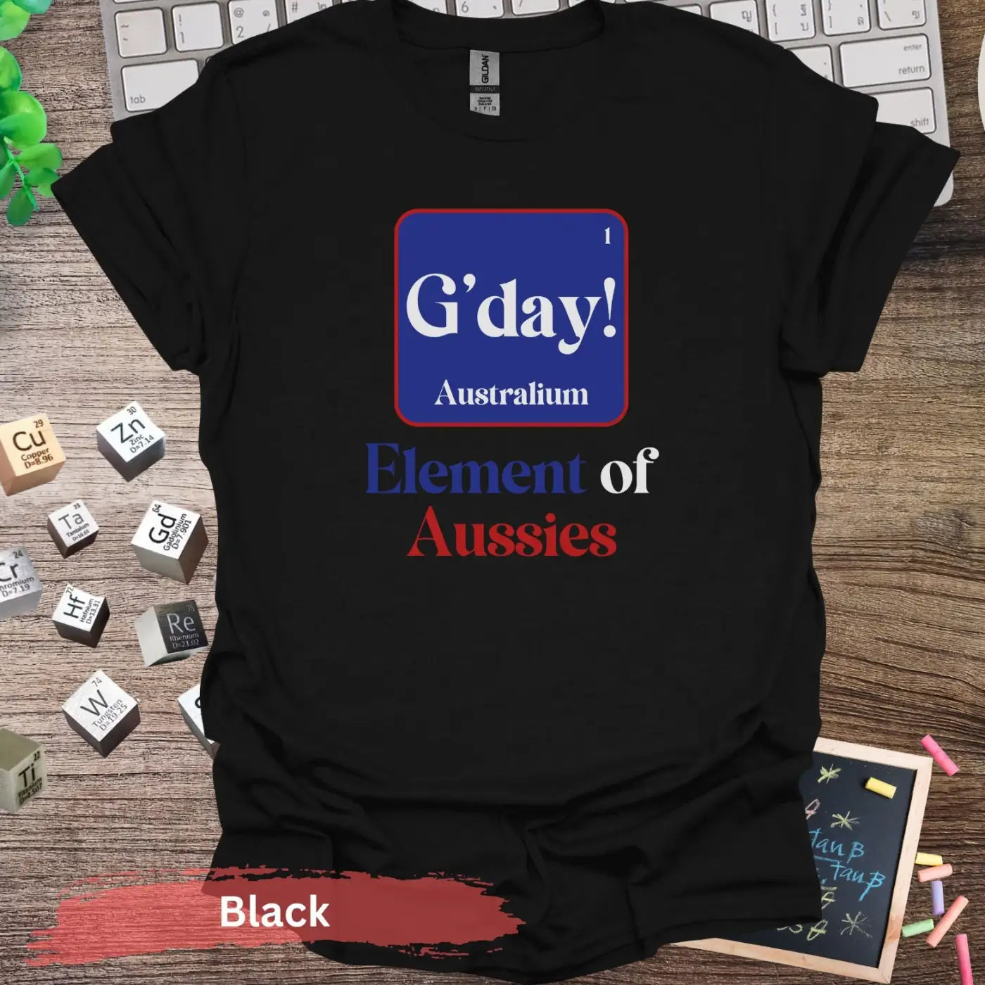 G’day Australium Element of Aussies T-shirt - S / Black - Physical Item