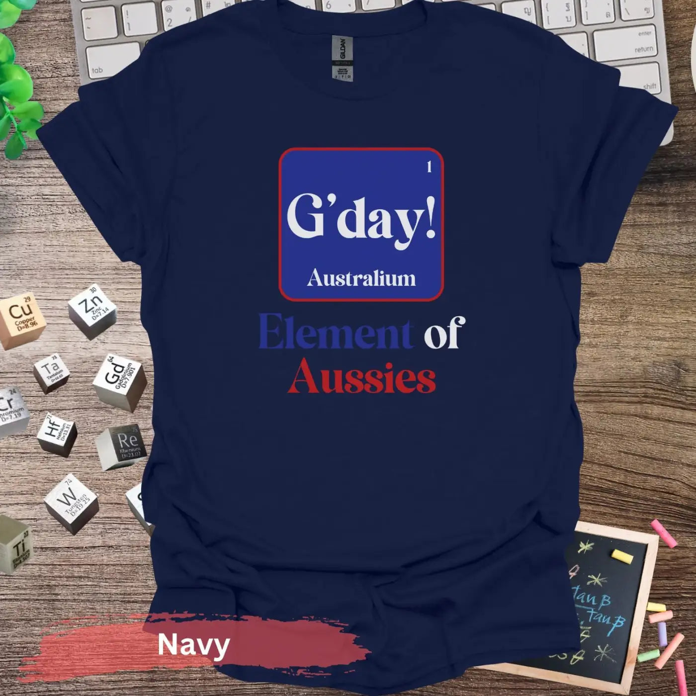 G’day Australium Element of Aussies T-shirt - S / Navy - Physical Item