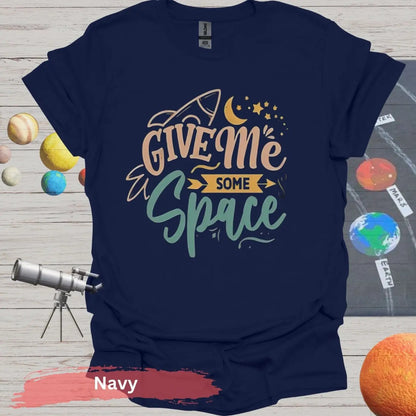 Give Me Some Space Rocket Moon T-Shirt - S / Navy - Physical Item