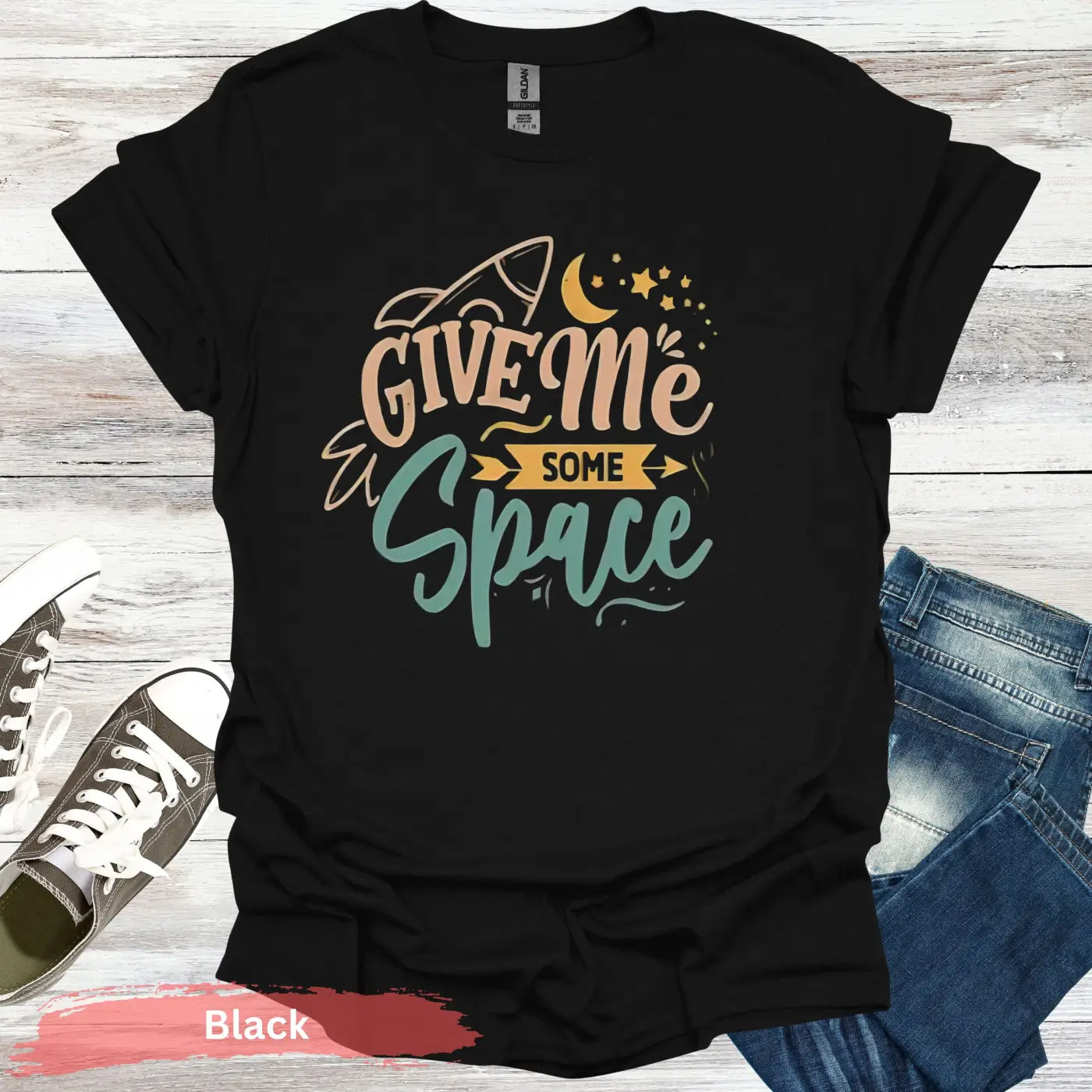 Give Me Some Space T-Shirt - S / Black - Physical Item